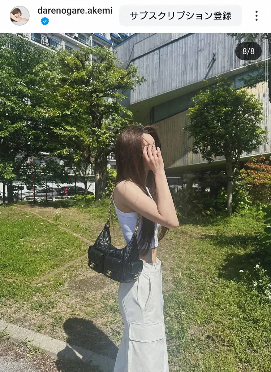 【画像・写真】ダレノガレ明美　ポカポカ陽気にヘソ出しノースリーブで「私服　わたしはもう夏です」