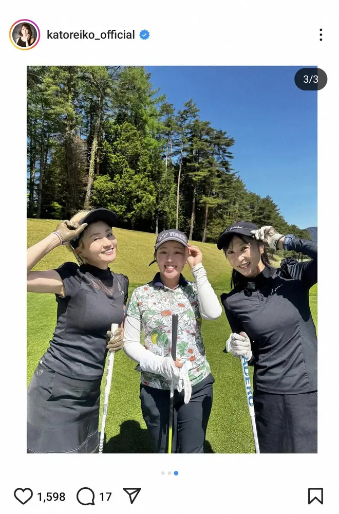 【画像・写真】56歳伝説のグラビアクイーン　プロアマで仲良しタレント＆女子プロゴルファーと3S「眩しすぎ」の声