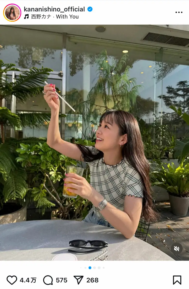 【画像・写真】西野カナ「インスタの写真撮りに…」カフェでの“映え”ショットにファンくぎ付け「可愛すぎ」「オシャレ」