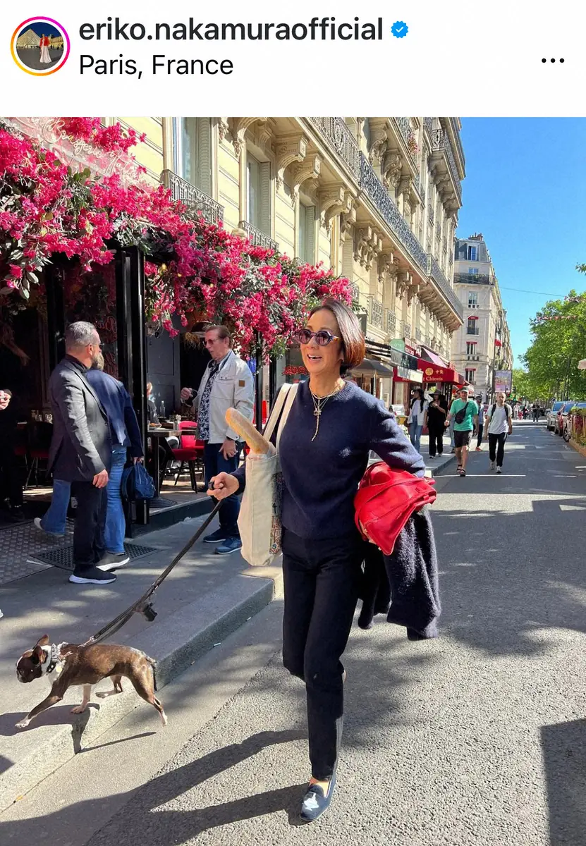 【画像・写真】中村江里子　長女撮影の「めちゃくちゃPARIS」な姿に「スーパーモデル」「流石、パリジェンヌ」の声