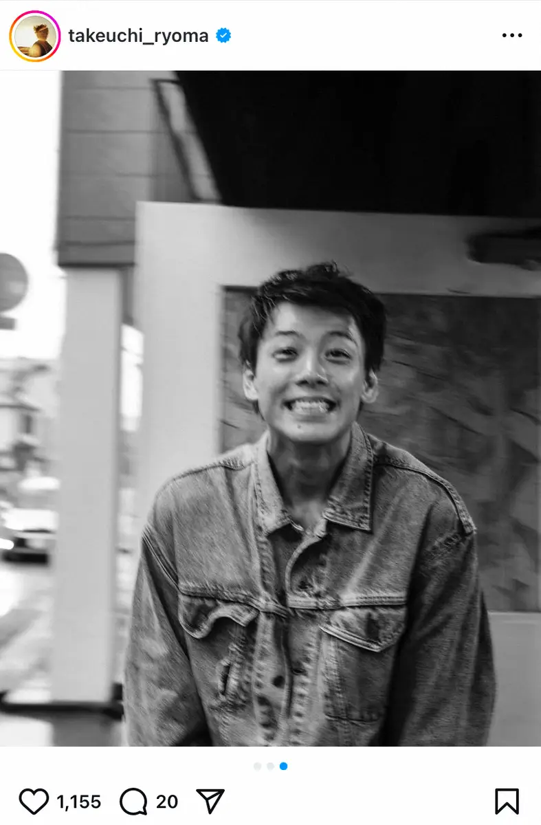 【画像・写真】竹内涼真　梅雨の足音も「味方にしちゃおうか」無邪気なモノクロショット大公開「可愛すぎ」「かっこいい」