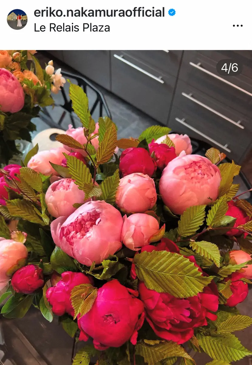 【画像・写真】中村江里子　フランスの“母の日”は…届いた3つのブーケに「何て素敵なブーケ」「芍薬が見事」の声