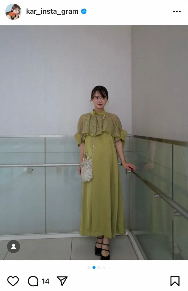 【画像・写真】27歳人気モデル　結婚式の“お呼ばれコーデ”公開「奇麗すぎる」の声　ヘアアレンジも反響