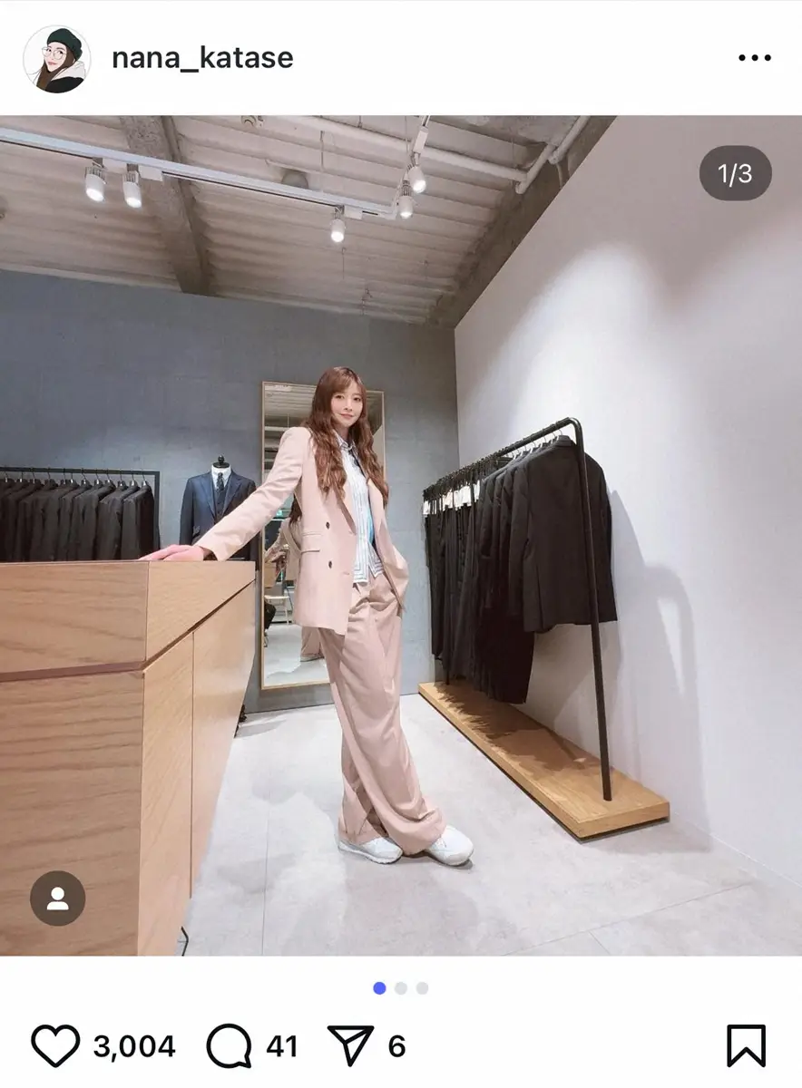 【画像・写真】43歳会社員女優　初のオーダースーツ姿が反響「変わらず美しい」「めっちゃ綺麗」「素敵な姉さん上司感」