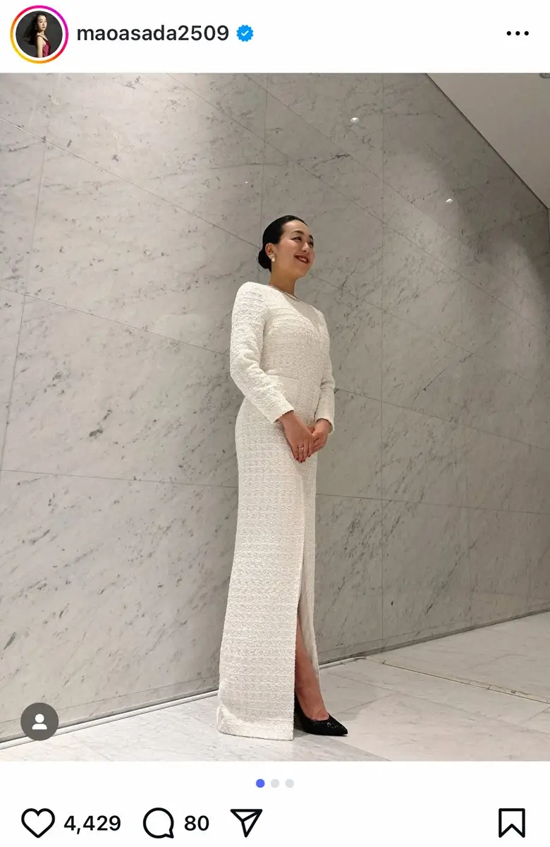 【画像・写真】浅田真央さん　34歳、純白ロングドレス姿が大反響「本当に綺麗」「なんてエレガント」「気品溢れてる」