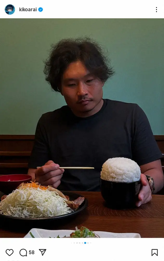 【画像・写真】稲垣啓太の美人モデル妻・貴子　夫の35歳誕生日をユニーク写真で祝福「いいご夫婦」「いや、コメの量」