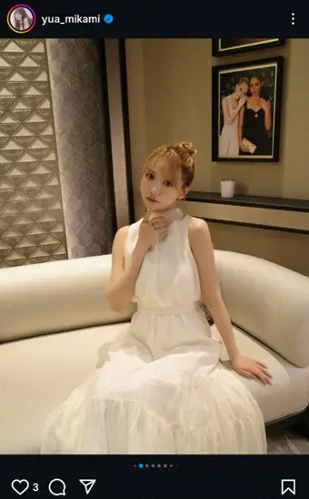 【画像・写真】三上悠亜　ノースリーブの白ワンピ姿披露に「お洒落で可愛い」「全部かわいい　たまらん！」「最高～」