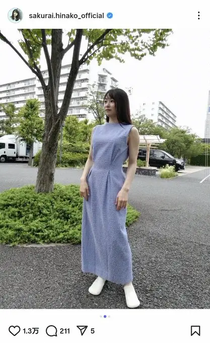 【画像・写真】桜井日奈子　「可愛さが倍増」の爽やかワンピ姿披露　「鍛えた奇麗なスタイル」「体のラインが奇麗」の声も