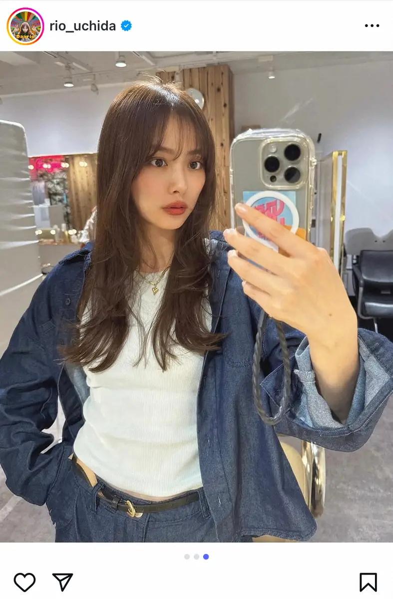 【画像・写真】内田理央　「カラーはマロンブラウン」ふんわり巻き＆新ヘアを披露！　自撮りショットで色の変化もアピール