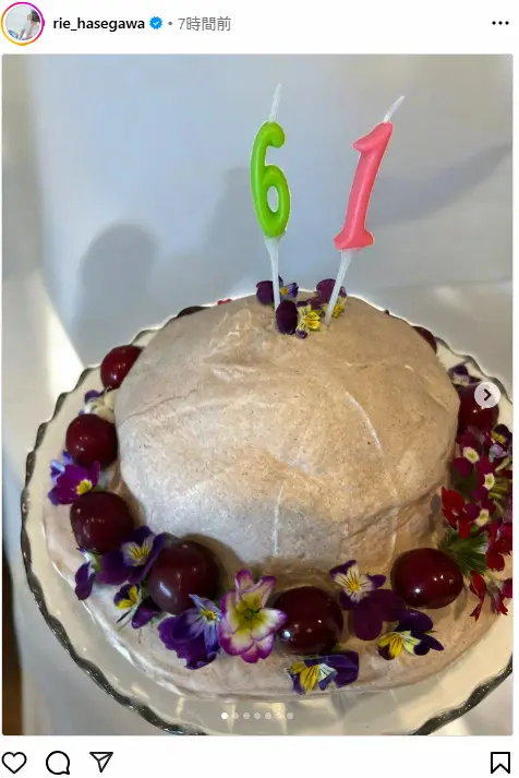 【画像・写真】長谷川理恵　夫の誕生日祝いで「コース料理」BDケーキはビーガン　「お店のよう」「食べてみたい」の声