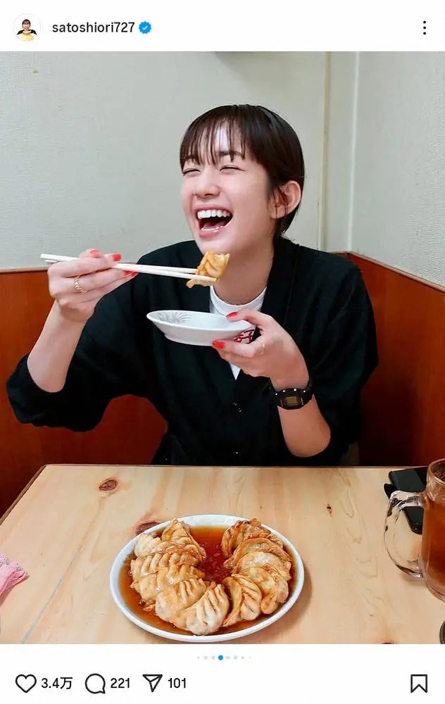【画像・写真】佐藤栞里「泣きそうになりました」止まらない中華愛にファン「飯テロすぎる」「食べっぷり最高」