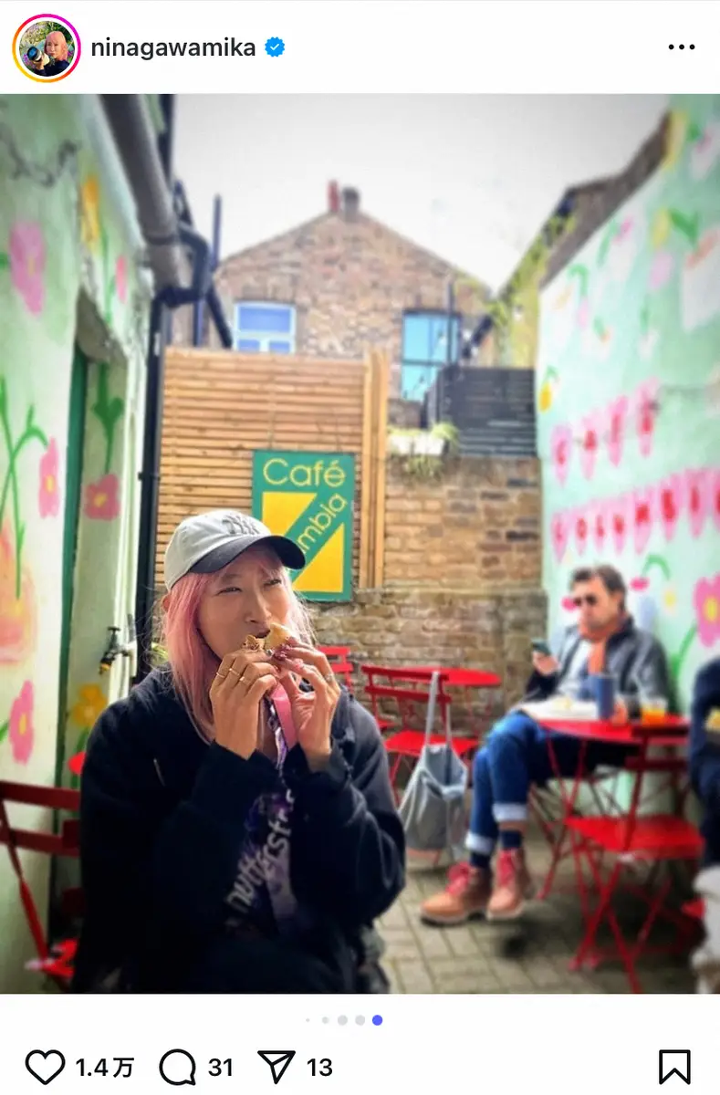 【画像・写真】蜷川実花さん　英国での朝ごはん　堪能ショットに「幸せそうな顔」「眼福ってこういう時」の声