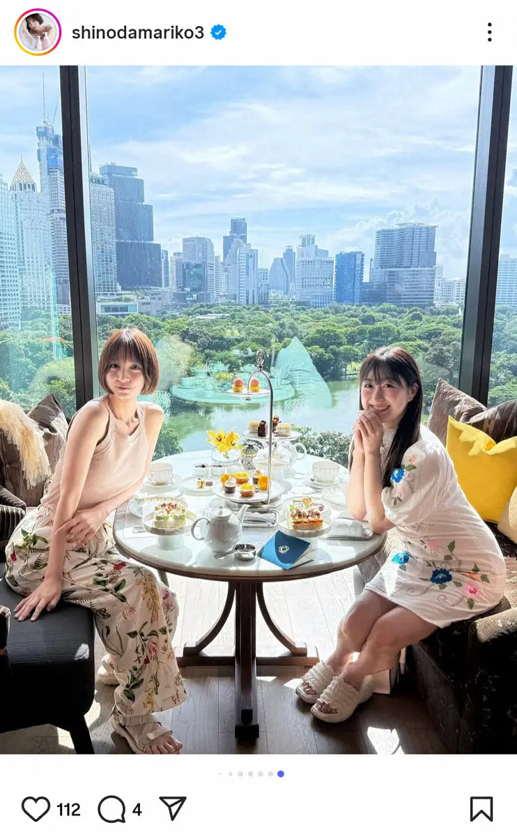 【画像・写真】篠田麻里子　タイ初訪問で伊豆田莉奈と再会ツーショ「やっと約束を果たせた」フォロワーため息