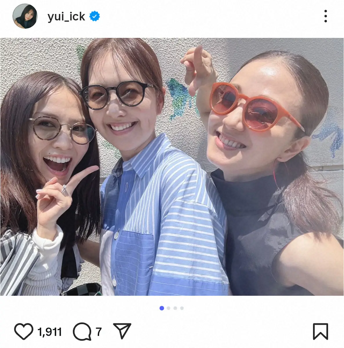 【画像・写真】市川由衣　仲良し人気女優らとサングラス3ショット「安心感すごいわ」9年前の秘蔵ショットも