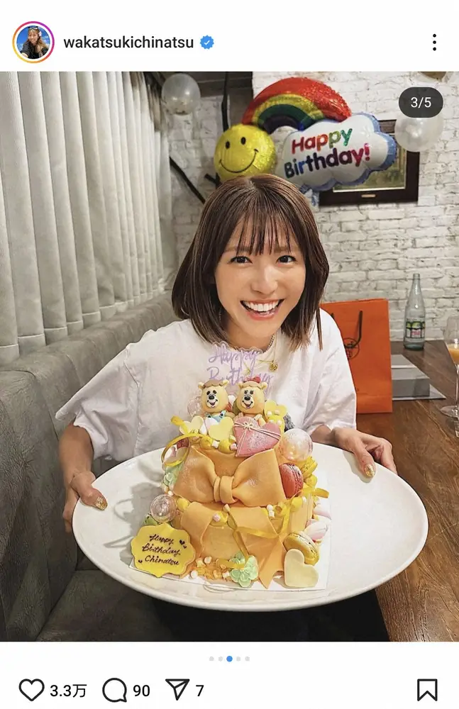 【画像・写真】若槻千夏　「薄々気づいてましたけど」人気タレントらによるサプライズ誕生日会で笑顔の4Sに「楽しそう」