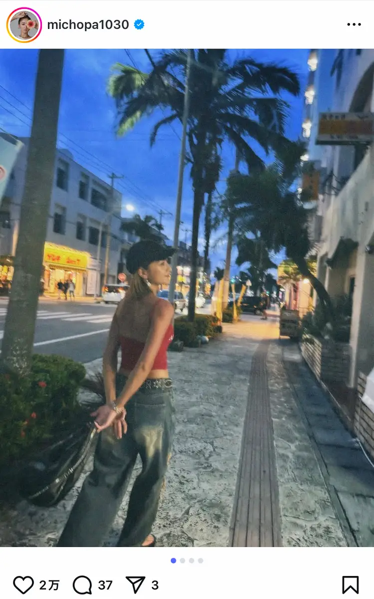 【画像・写真】みちょぱ　石垣島での夏休み「焼けちゃうね～」　日焼け跡＆キャミコーデに「良い感じ」「お美しい」の声