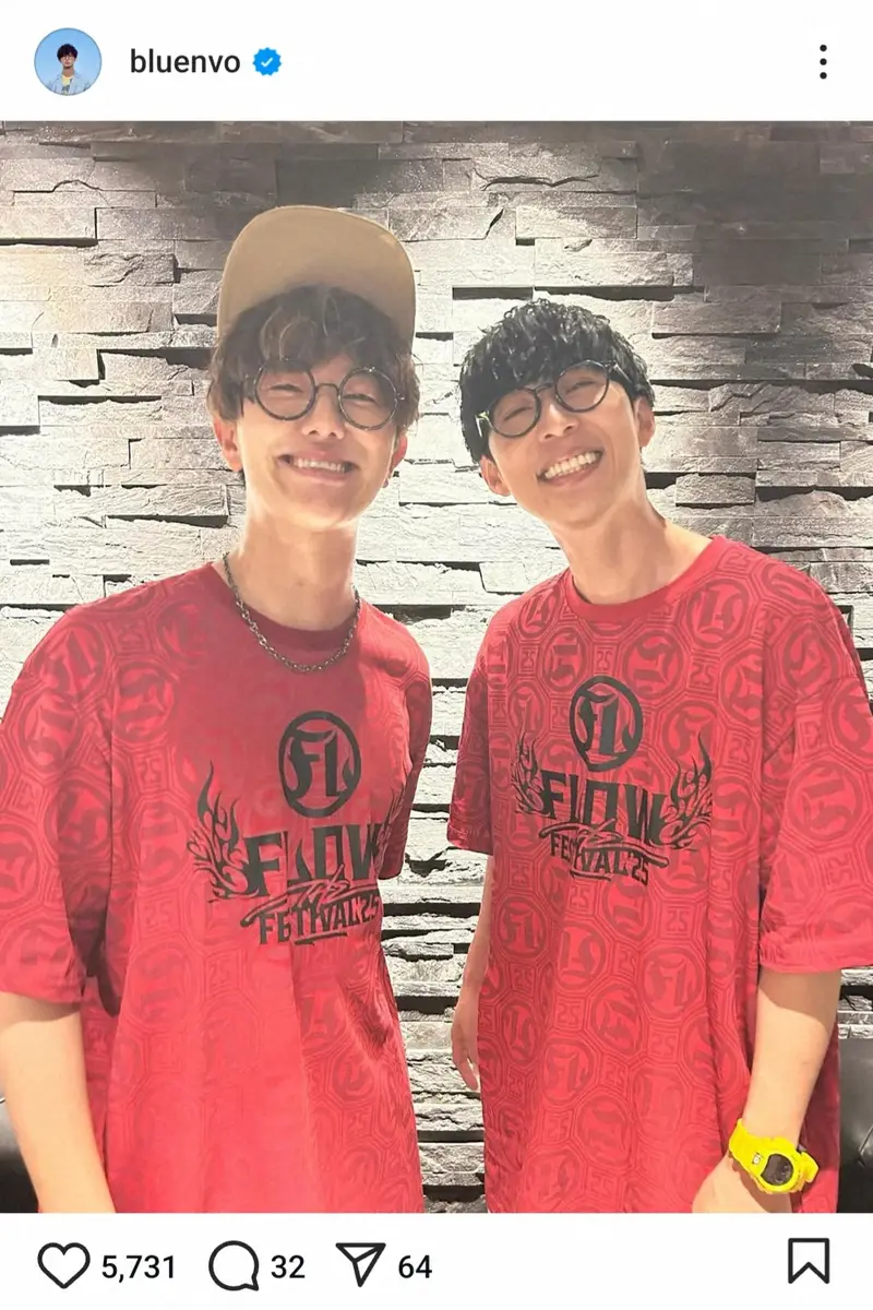 【画像・写真】まるで兄弟？　BLUE ENCOUNT田辺が公開した激似すぎる“再会S”話題「並ぶとめっちゃ似てる」