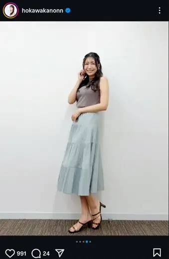 【画像・写真】“美しすぎる気象予報士”穂川果音　ノースリーブニット姿披露に「可愛いくてたまらない」「素敵だよ～」