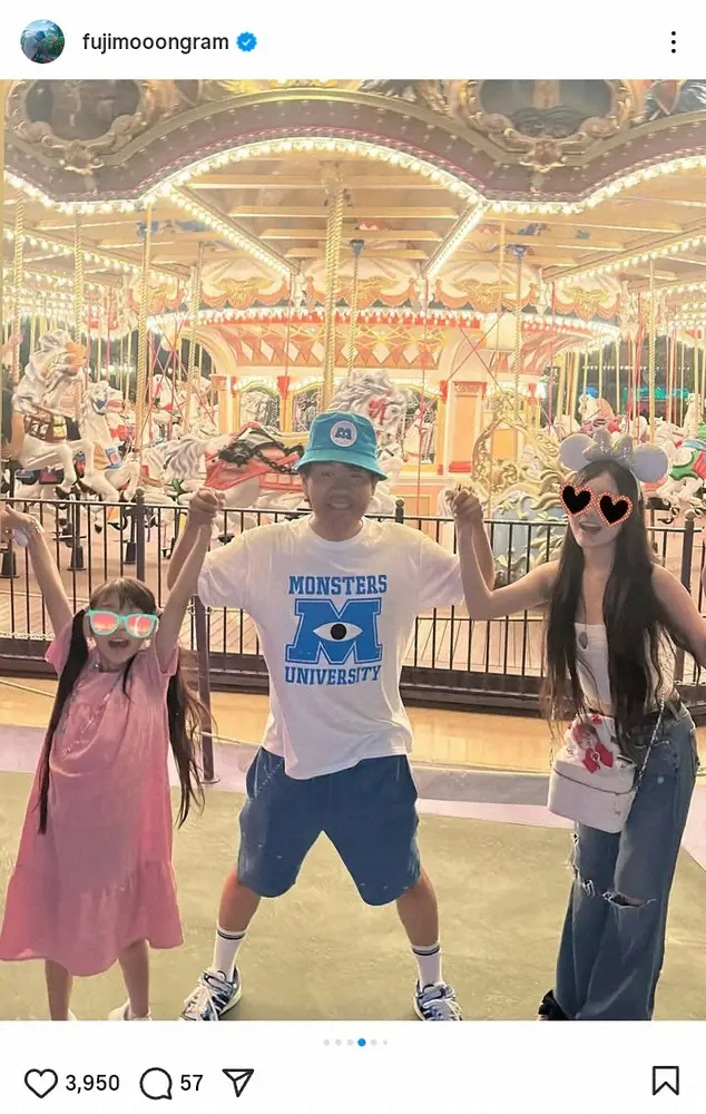 【画像・写真】「姉妹で顔ちっちゃ」藤本敏史＆愛娘の“ディズニーショット”にファン「愛されてますね」「幸せそう」