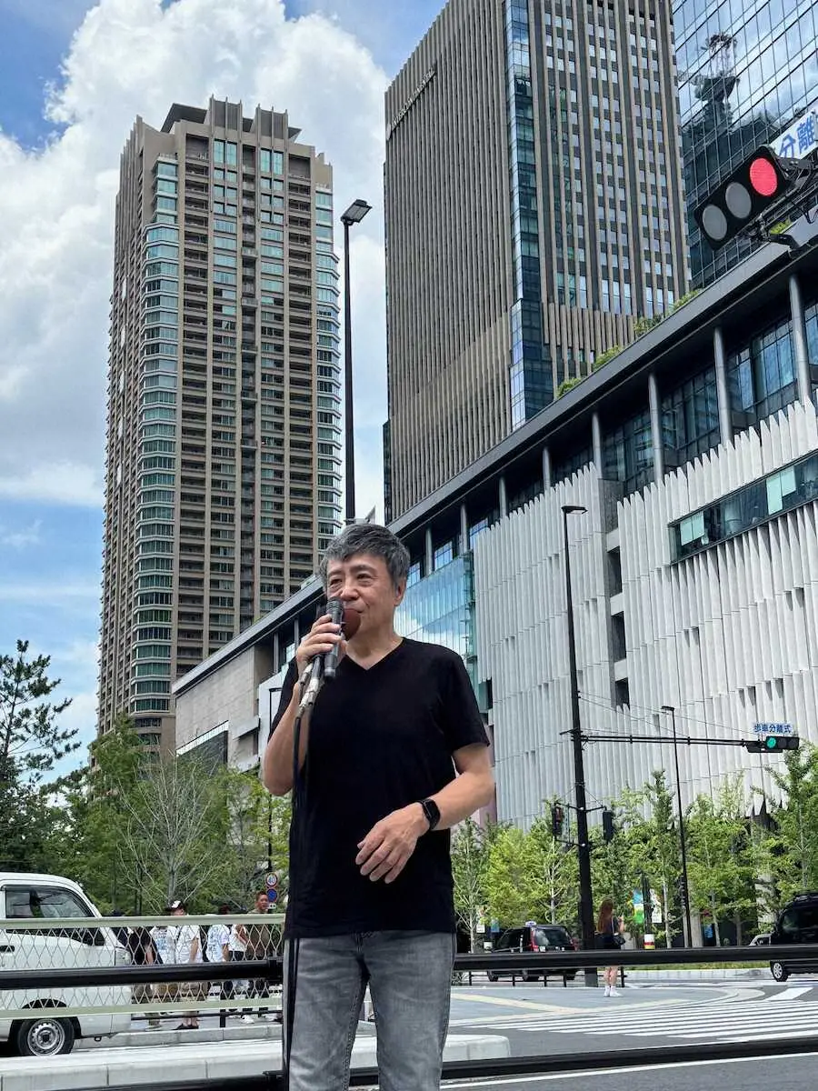 【画像・写真】世良公則氏　大阪市内で街頭演説「あなたの1票が日本の未来を変える」　猛暑の中、熱い訴え