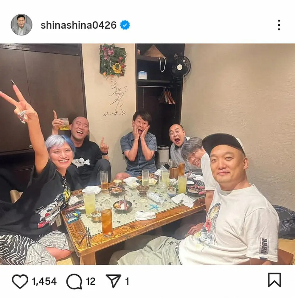 【画像・写真】品川祐　「楽しかった」人気お笑い芸人らとの食事会ショット披露に「すげー」の声