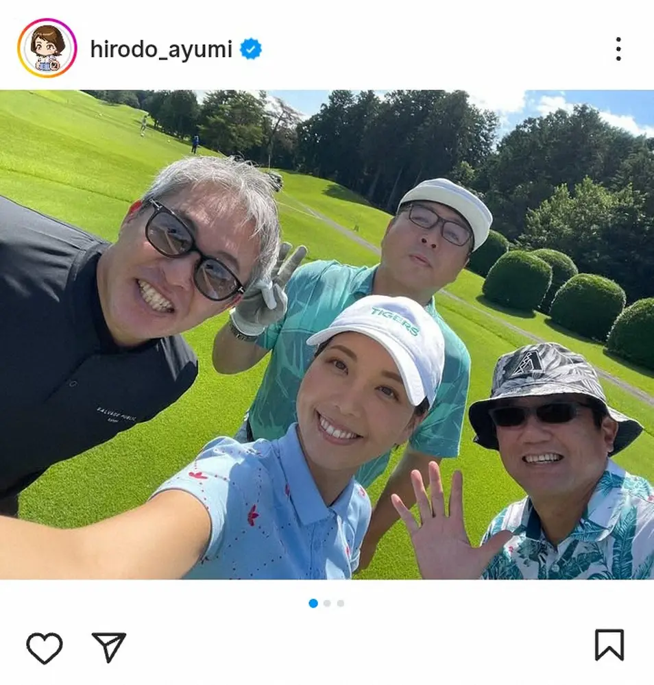 【画像・写真】ヒロド歩美　ヤクルトレジェンドOBと豪華ゴルフ4ショットも「折れないよ、私は」かぶっていた帽子は…