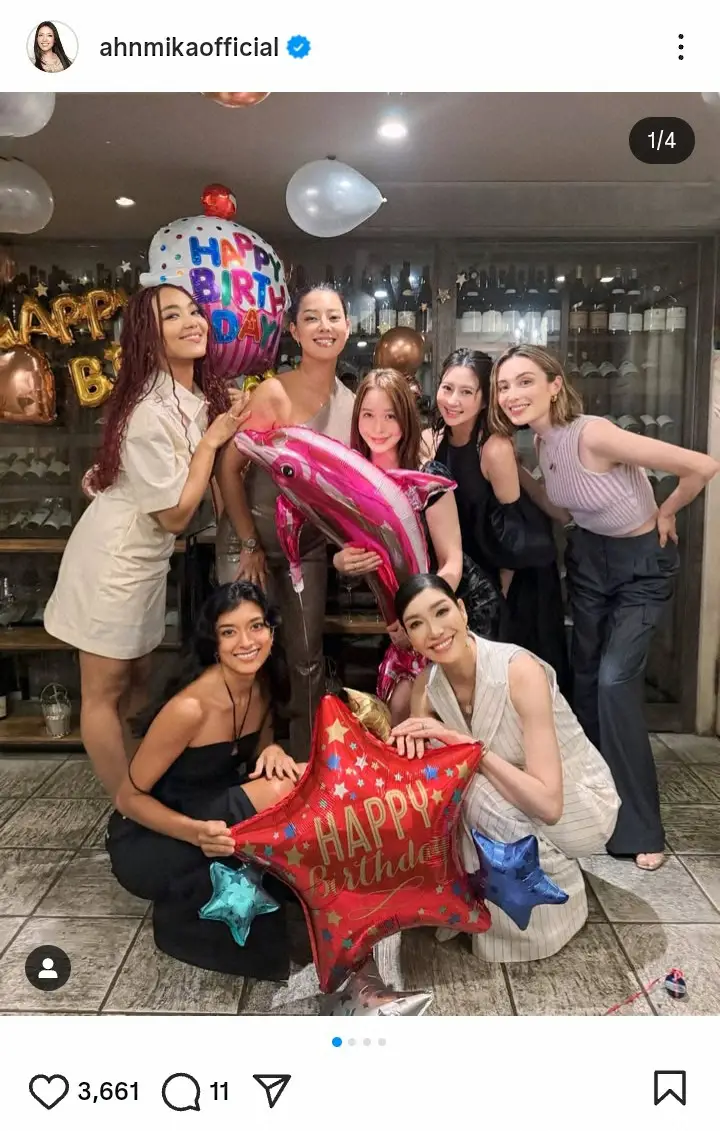 【画像・写真】アンミカ　仲良し女優のバースデーを「愛する友達で集って」祝福　豪華ショットに「みんなキレーい」