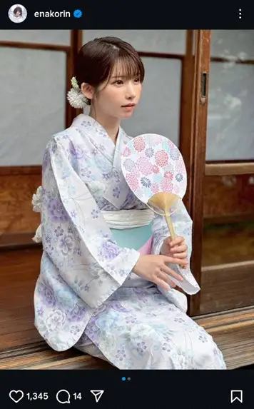 【画像・写真】えなこ　浴衣姿披露に「何でも120点に着こなしますね」「めっちゃ似合ってて色っぽい」「綺麗すぎる」