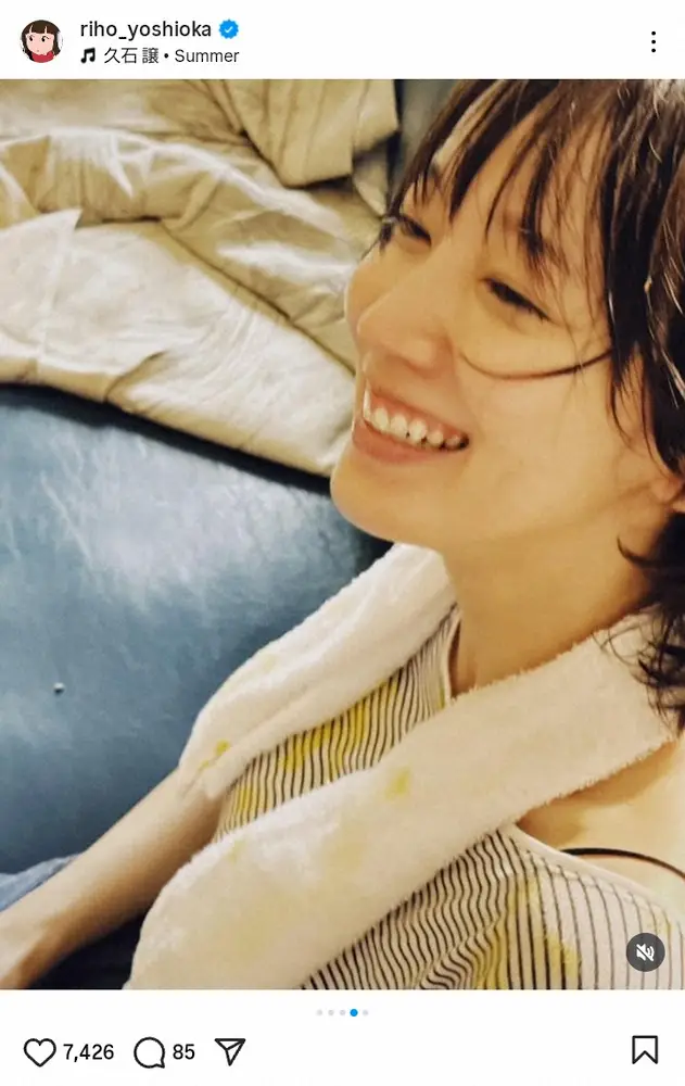 【画像・写真】吉岡里帆「暑いですね～」汗まみれの“すっぴん”姿にファン「最高すぎる」「つゆだくたすかります」