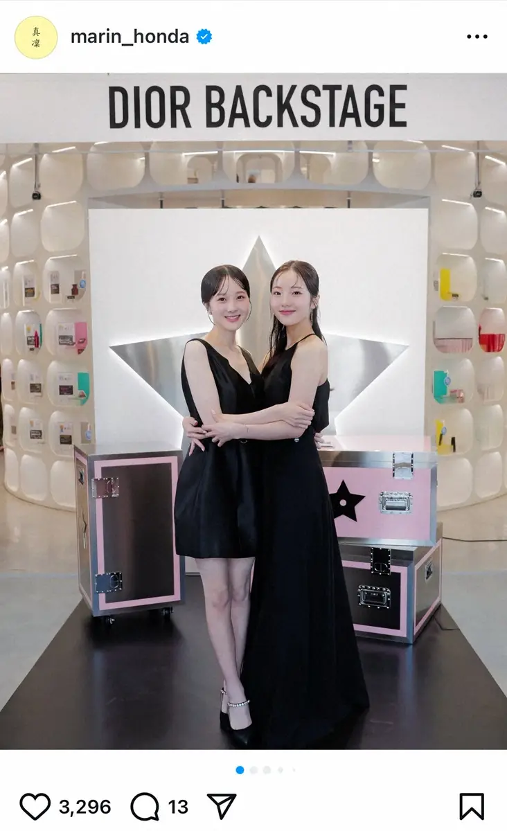 【画像・写真】本田真凜さん　妹・紗来と白肌際立つ黒ドレス2S　「まさに美」「キレイな姉妹」「どんどん美人に」の声