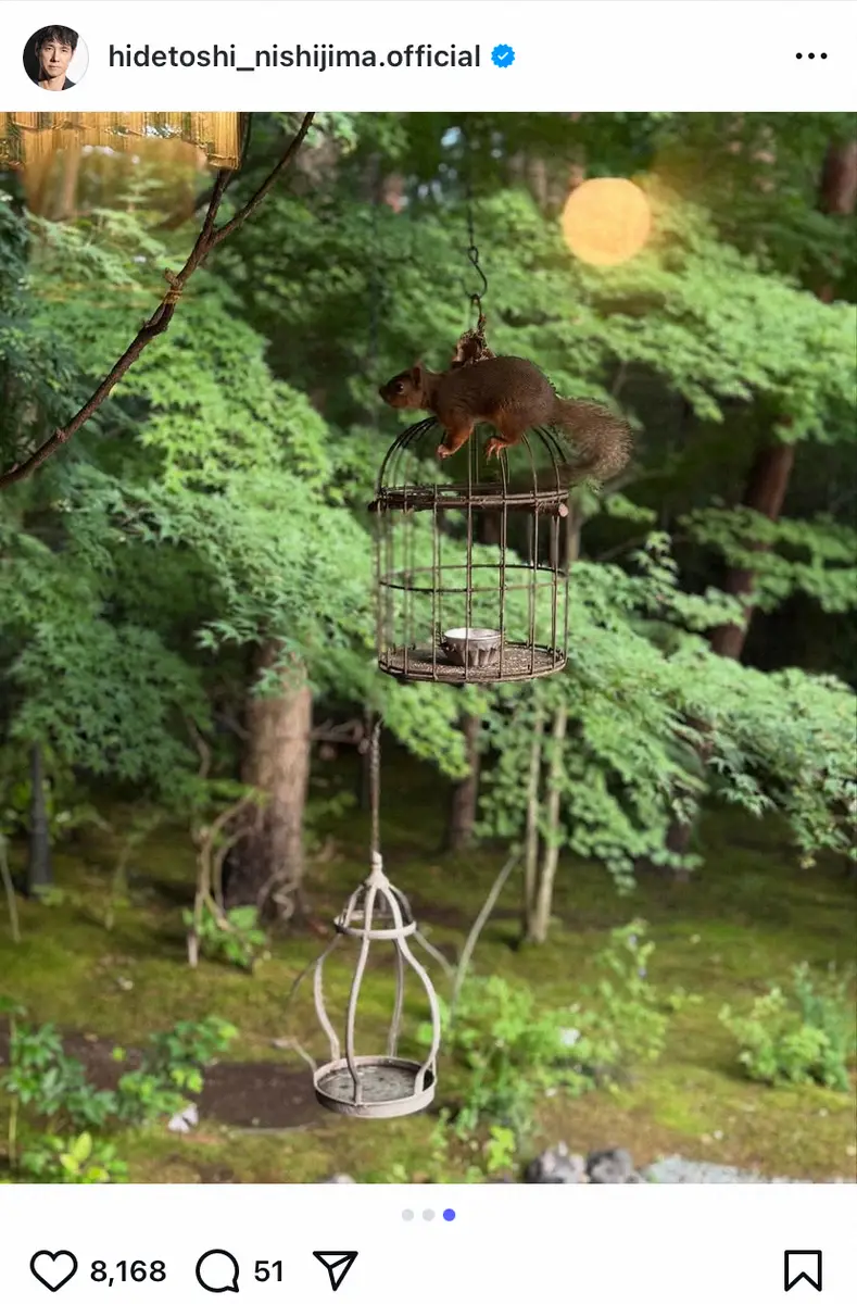 【画像・写真】西島秀俊　軽井沢でスイーツを堪能＆「リスいた」投稿に反響「素敵すぎる」「かわいい」「最高の時間」