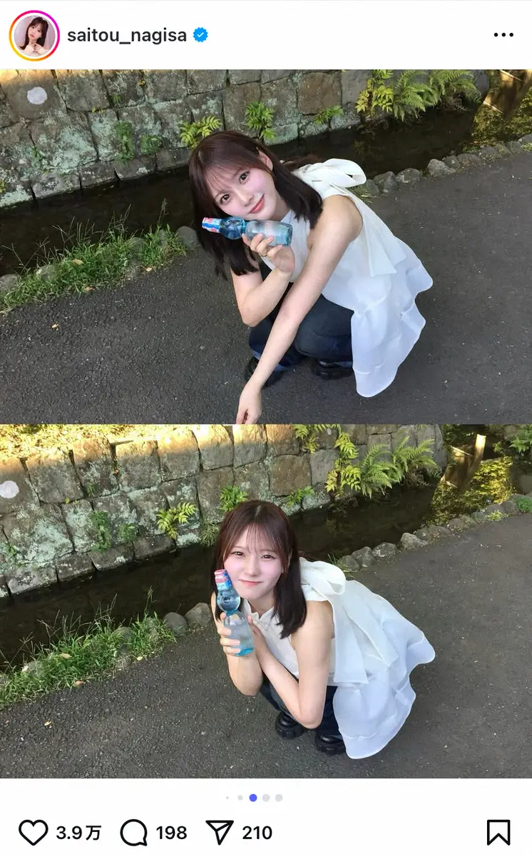 【画像・写真】齊藤なぎさ「夏を感じに」　白ノースリお出かけコーデにファン歓喜「透明感エグすぎる」「最高すぎる」