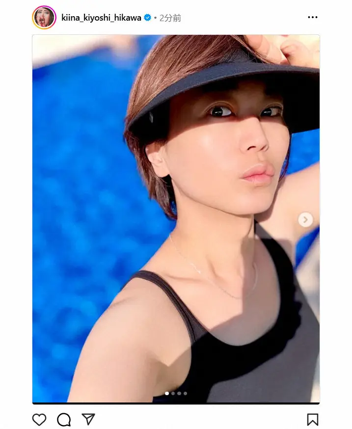 【画像・写真】10キロダイエット成功の氷川きよし「プールにドヴォーン」水着姿オフショットに「いいね」殺到