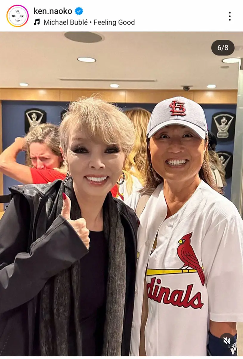 【画像・写真】研ナオコ　念願のドジャースタジアムでMLB観戦！「ヌートバー選手のお母さんにお会いしました」