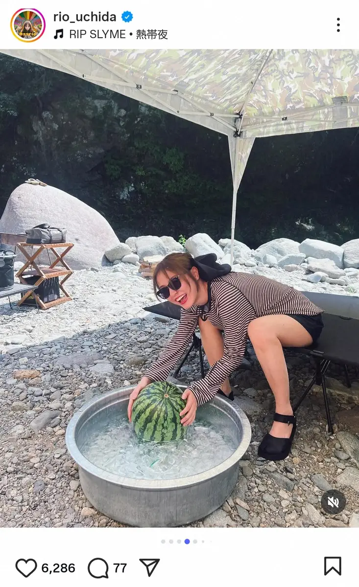 【画像・写真】内田理央の「おクチが可愛すぎる」　夏満喫の最新Sにファンもん絶「天使降臨」「だーりおちゃん楽しそう」