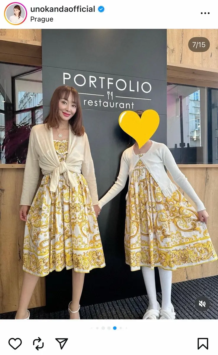 【画像・写真】神田うの　「夏の家族旅行」ヨーロッパ長期滞在　手足スラリ13歳愛娘と双子コーデで満喫