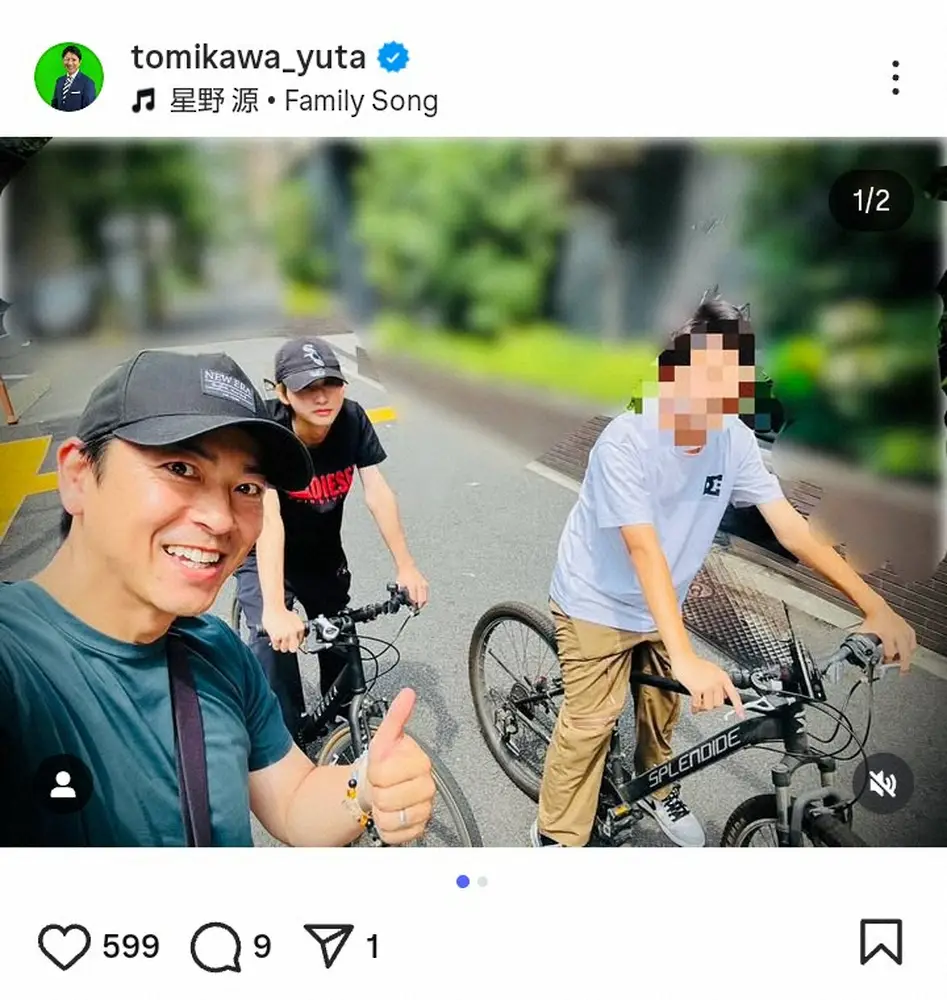 【画像・写真】富川悠太氏　イケメン長男＆「留学から戻って」の次男と休日ランチ3ショットに「楽しそう」「素敵な写真」