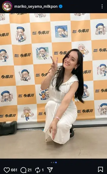 【画像・写真】元日テレアナ・脊山麻理子45歳　白のスリット・ワンピ姿披露に「美BODYです」「美しい」「完璧」