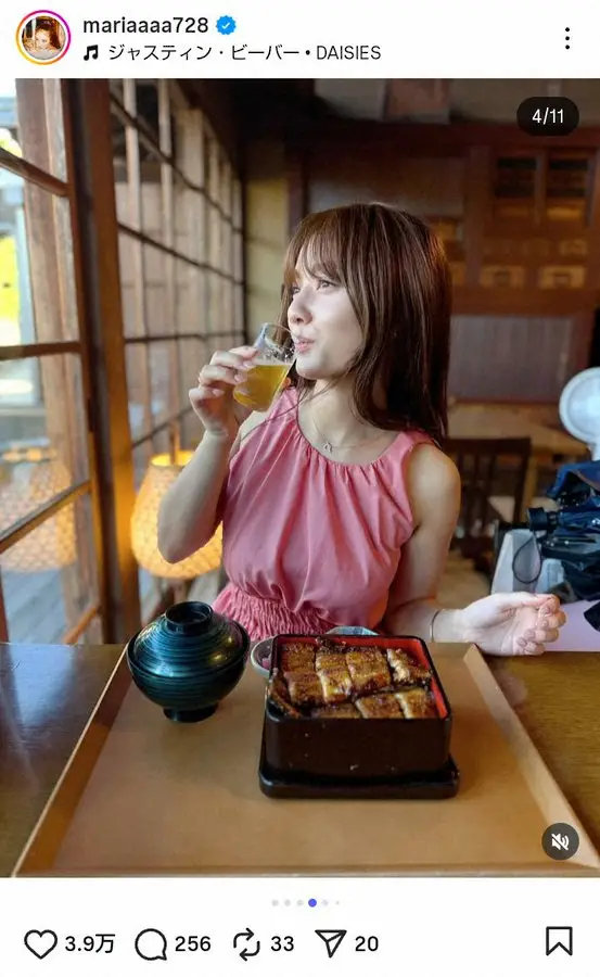 【画像・写真】谷まりあ　「夏してますか？」ビールをゴクリの横顔にファンくぎ付け「美味しそうに呑むねぇ」