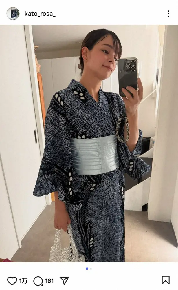 【画像・写真】松井大輔氏との離婚公表の加藤ローサ　「夏、まだまだ楽しむぞ」最新浴衣ショットに「奇麗」「応援」の声