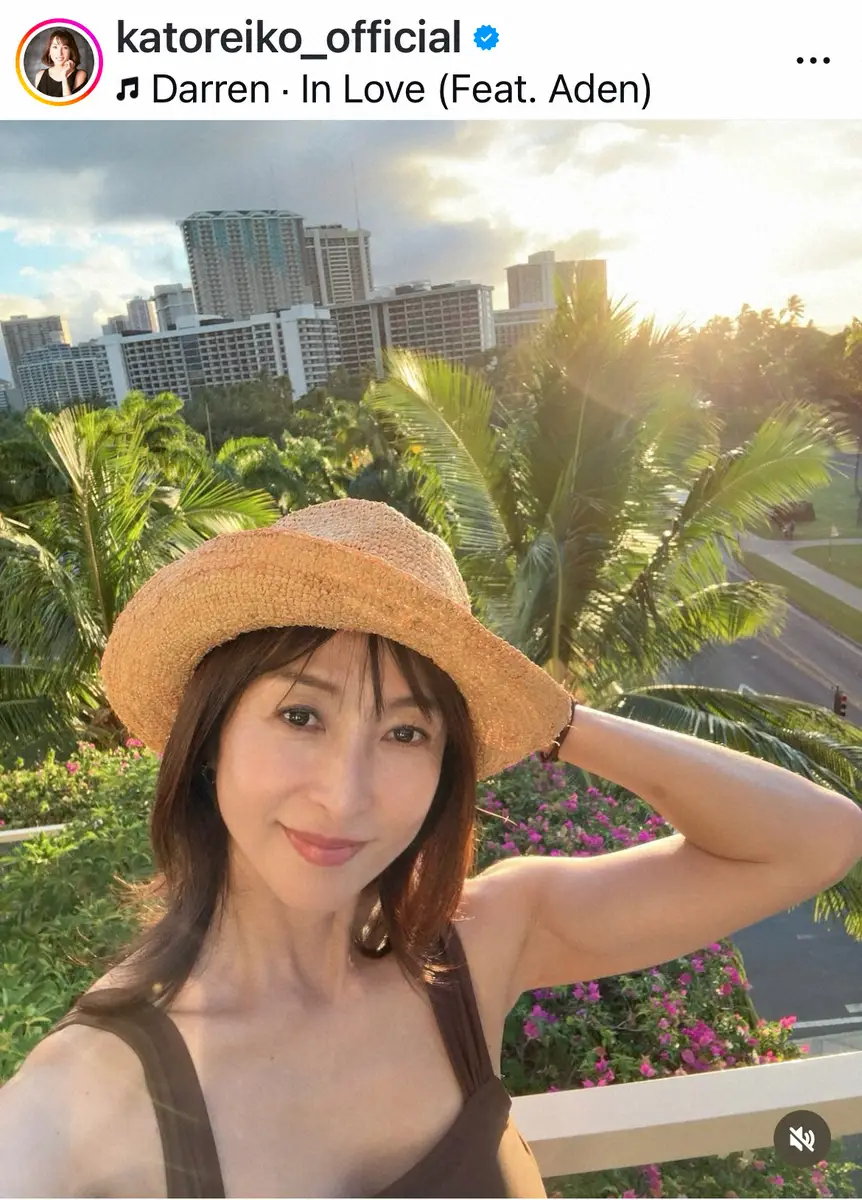 【画像・写真】56歳・かとうれいこ「私ってコアラ鼻？！」　リゾートでの近影に反響「ヴィーナス」「相変わらず、綺麗]