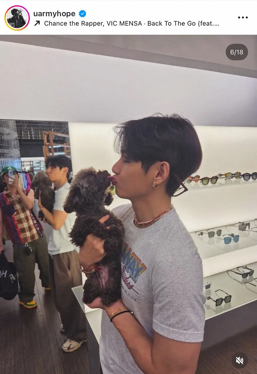 【画像・写真】J-HOPE　新たなBTS完全体ショット披露　犬とじゃれるVの姿も…　「世界中がカムバに期待」