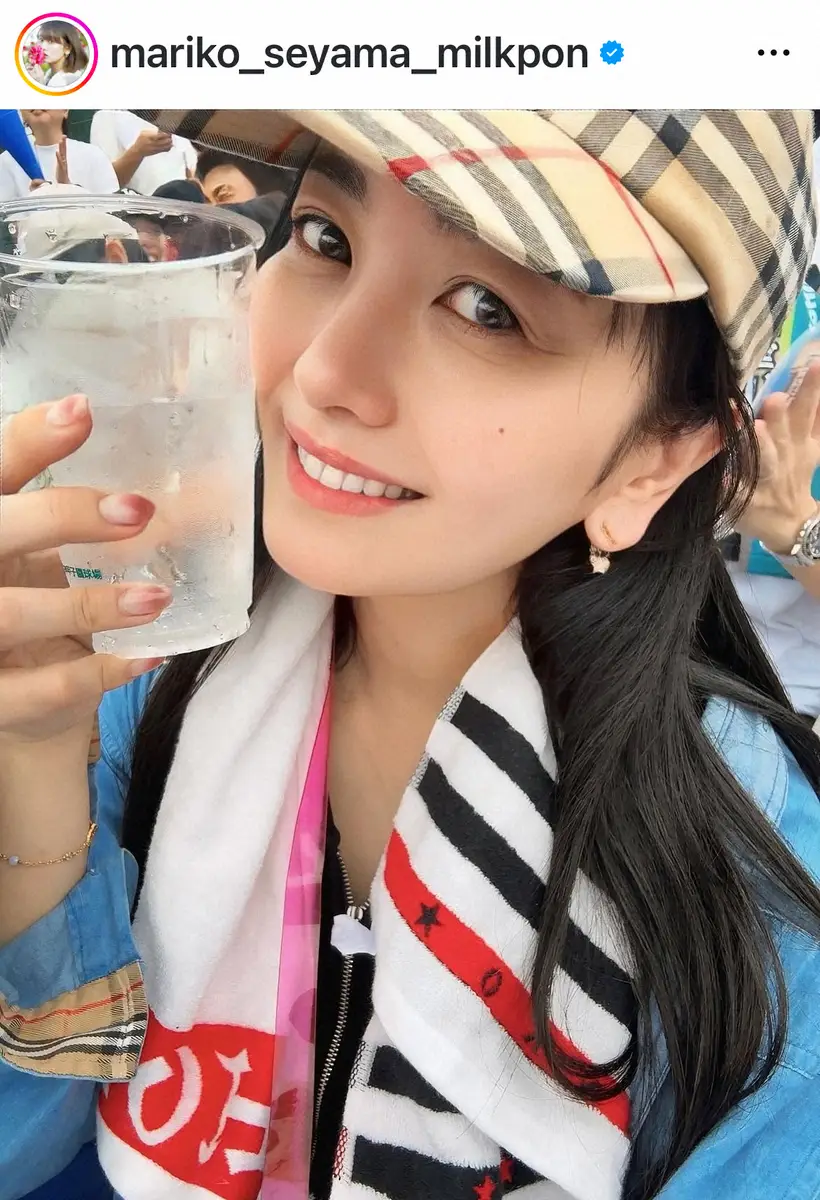 【画像・写真】脊山麻理子　飲み物手に甲子園の「15年ぶり」「激アツカード」生観戦報告「アルプスで応援してます」