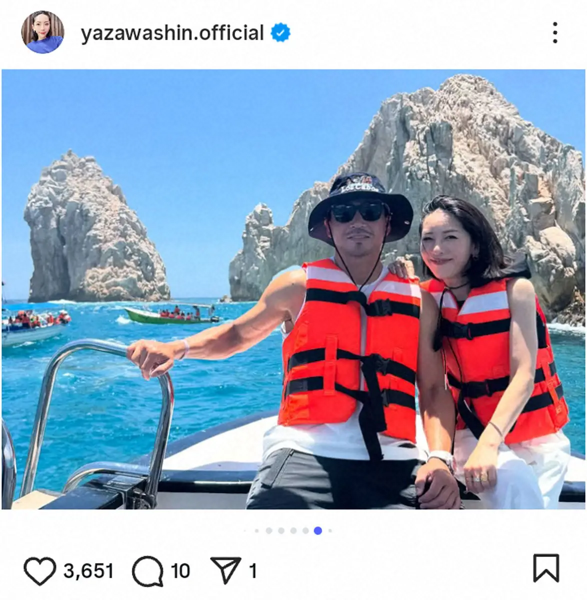 【画像・写真】矢沢心　メキシコ家族旅行でクジラに会いに…夫・魔裟斗と密着2Sに「ステキ」「憧れの夫婦」の声