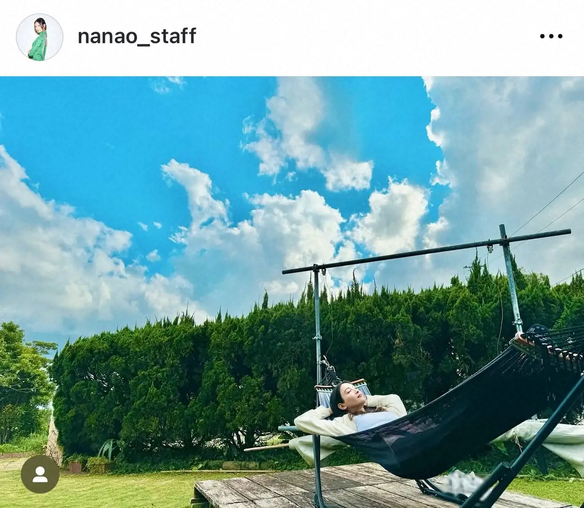 【画像・写真】菜々緒　ハンモックで「すやすや…」　マネジャー撮影の寝顔＆リフレッシュ姿が「彼女感満載」と話題に