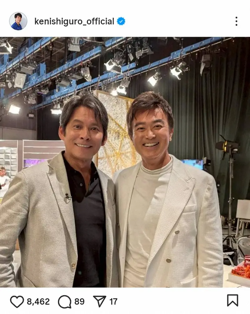 【画像・写真】石黒賢　大ヒットドラマでW主演の大物俳優と「久しぶりの再会」2ショットに「胸熱」「素敵な笑顔」の声