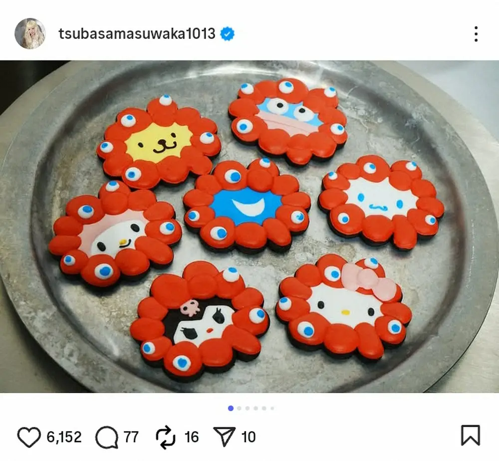 【画像・写真】益若つばさ「ママ友と作った」“ミャクミャククッキー”に「これはやばい」「まじで食べるのもったいない」