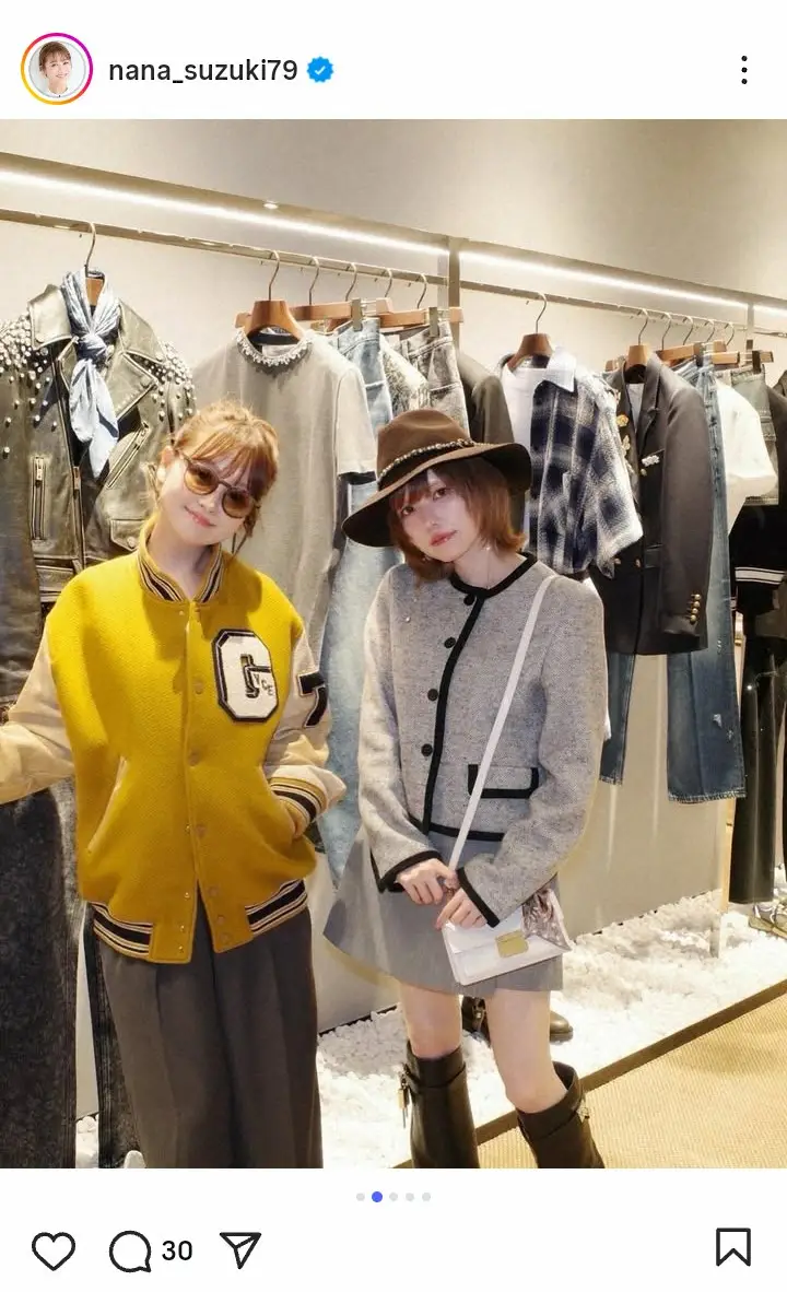 【画像・写真】鈴木奈々　仲良し人気モデルとイベントへ　オシャレな2ショットに「つばなな最高です」「2人とも素敵」