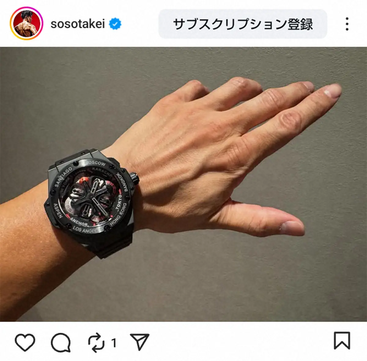 【画像・写真】武井壮のインスタグラムから（@sosotakei）から