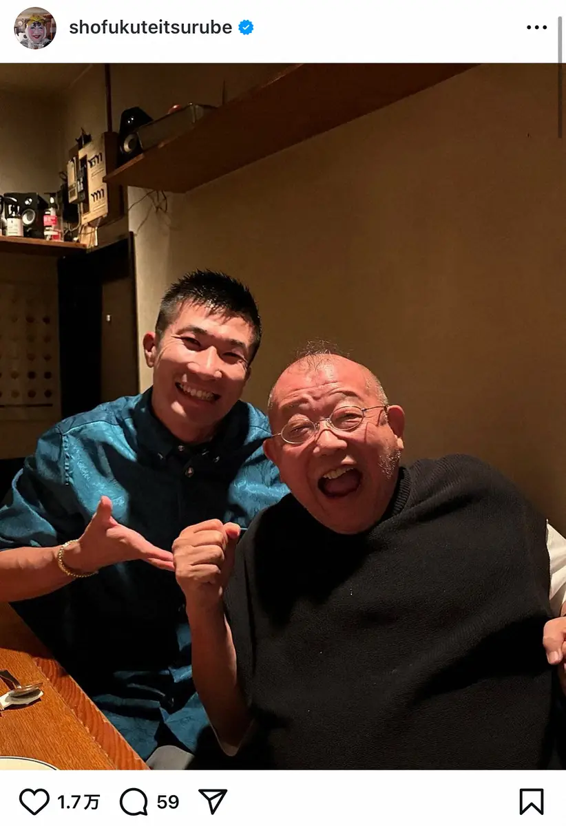 【画像・写真】笑福亭鶴瓶　「昨日の今日で隣に」侍アスリートとの“レア”2S！「凄い」「そんな事ってある？」驚きの声